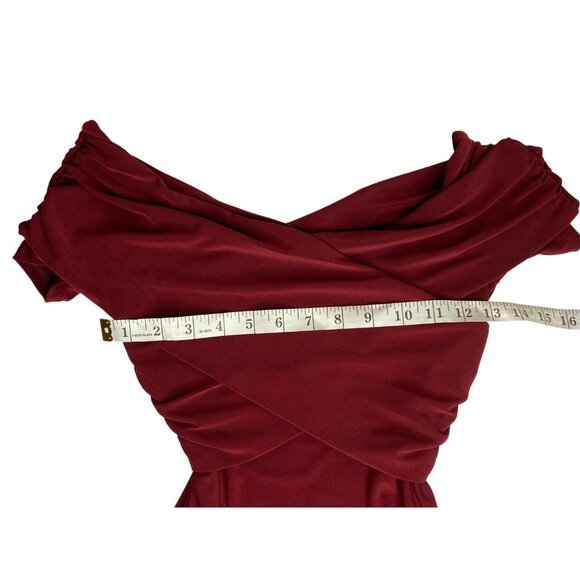 Windsor Red Off-Shoulder Bodysuit With Ruched Detail Size S - Picture 7 of 7